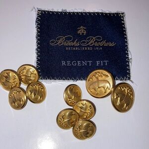 Brooks Brothers Gold Tone Replacement Buttons Set of 10 Fleece